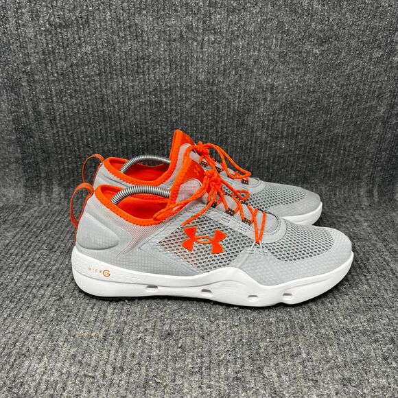 Under Armour Micro G Kilchis Grey Orange White Athletic Fishing Shoes Mens Sz 11 - Picture 1 of 9